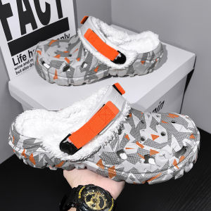 Mens Winter Slippers Soft Indoor Warm Women Slippers Summer Removable Sandals Men Non Slip Plush Fur Clogs Big Size Slippers 47