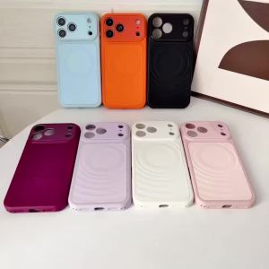 szhaiyu | Shockproof Phone Case for IPhone 18 17 16 15 14 Pro Max Water Ripple Silicone for Magsafe Magnetic Wireless Charge Soft Cover