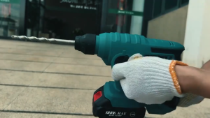 Electric Cordless Brushless Hammer 1200W Impact Drill Multi-functional Rotary Hammer Drill Driver Rechargeable Portable Power Tool with Li-Ion Battery for Drill Wall & Cement Board