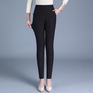 Ladieswear Heattech Silk Cotton Pants Autumn Winter Berber Fleece Thickened Knee Pads High-Waisted Trousers Middle-Aged and Elderly Women Leggings Outwear