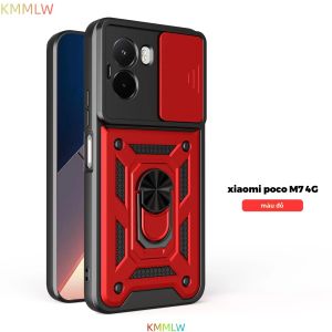 Ốp Lưng Chống Sốc Cho Mi POCO M7 4G Với Giá Đỡ Điện Thoại Trên Ô Tô Và Bảo Vệ Ống Kính Camera - Ốp Nhựa Bền Chắc Có Chân Đế