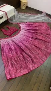 [PRE-ORDER] Semistitched Satin Silk Padding Lengha (10-15 days delivery))