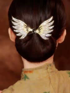 Gold Double Wing Hair Styling Tool Womens New 2023 Curling Hair Clip Ball Head Ornament Elegant Quality Hair Accessories