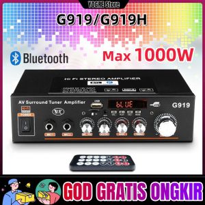 Bluetooth Audio Amplifier G919/G919H Home Theater FM 800W 1000W Power Audio Sound System Ampli Full Bass Subwoofer Power Amplifier Mini Bluetooth Ampli Murah Cuci Gudang Audio Karaoke Home Amplifier