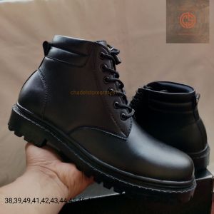 Sepatu Pdh Pria Hitam Dinas Kerja Kantoran Harian Polisi Security Satpam Guru Kuliah Paskibra Pesta