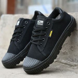 Mens New Fall High And Low Cut Canvas Breathable Outdoor Anti-Slip Wear-Resistant Construction Site Labor Protection Shoes