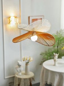 SANGEJIANGREN | Đèn Treo Dây Đan Bằng Gai Wabi Sabi Style