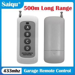 433MHz Universal Remote Control 1527 Learning Code 4 Button Transmitter Long Range for Smart Home Garage Door Opener