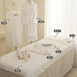 Beauty Salon Three-Piece Towel Set Headscarf Skin Management Massage Bed Sheet Chest Towel Five-Piece Set Bath Skirt Wearable
