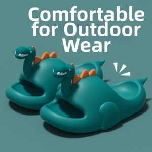 TZLDN | Trendy Cartoon 3D Dinosaur Slippers Summer Thick Bottom Anti-slip