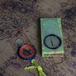 Map Ruler Camping Compass Multifunction Magnifying Scale Lanyard Outdoor Survival Navigation Tool