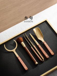 Sanxun Tea Ceremony Set Six Gentlemen Home Use Tea Art Black Ebony Tea Clipper Tea Knife Tea Needle Luxury High End Tea Accessories