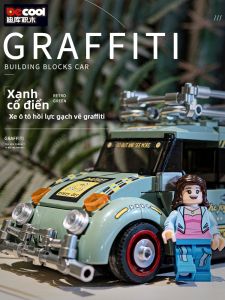 Đồ chơi lắp ráp xe hơi DIKU DIY với hình vẽ graffiti