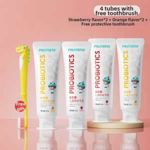 Childrens Fluoride Toothpaste Bacteria Probiotics Anti-Cavity No Swallowing for Milk Teeth Changing Period 60g