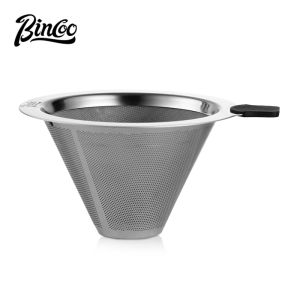 BINCOO Hand-brewed Coffee Filter Stainless Steel 600 Mesh Stainer Paper-free Filtration Coffee Sharing Pot with Filter Set