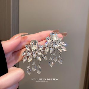 Exaggerated Bridal Hoop Earrings Trendy Luxury Minimalist Design Fresh Outburst Spring 2022 Alloy Embedded Artificial Gemstone