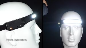 COB floodlight sensor headlamp head-mounted lightweight reflective strip riding light LED red light warning headlight