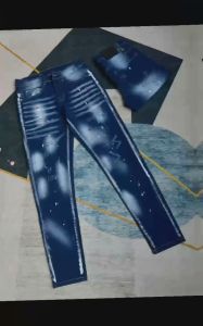 Quần bò Jean nam dài XANH rách họa tiết vệt sơn phong cách chất jean co giãn tốt chuẩn form bền đẹp giá tốt