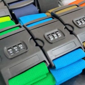 KOVEX Baggage Belt Travel Rainbow Adjustable Luggage Suitcase Strap with Coded Lock Secure Lock Safe 1.7m Strap Belt【COD】