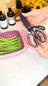 KAMJE Gunting Dapur Serbaguna Multifungsi Potong Daging Tulang Buka Botol Stainless Steel KMJ009