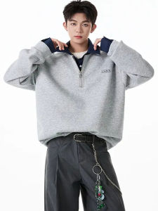 Retro Style Black Henry Collar Short Sleeve T-Shirt Loose Fit Summer New Arrival Mens Polo Shirt Breathable Cotton Polyester Blend