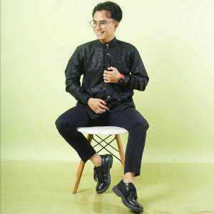 kemko Sultan outfit muslim kemeja koko Embos premium Atasan Baju Muslim kemeja pria lengan panjang