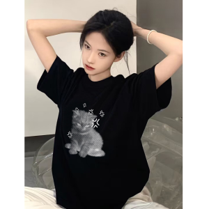 XINDADANG | New American Stylish Cartoon Print Loose T-Shirt