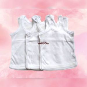 Kaos Kutang Bayi Newborn Uk S Warna PUTIH Dapat 3 Pcs