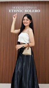 Modern Filipiniana Embroidered Ethnic Bolero Top (Collar)