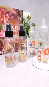 Botol Spray Fliptop Ulir Cute Girl 30ml Botol Conditioner Travel Botol Plastik PET Botol Sabun Botol Serbaguna Tempelan Stiker Random Lucu