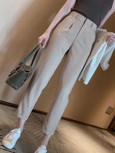 PIAOYA | Khaki Color Harlan Small Size Nine Points Summer New Style Straight Drape Casual Business Womens Trousers