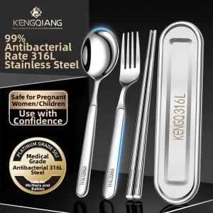 RONGCHUAN | Portable Stainless Steel Flatware Set Storage Box
