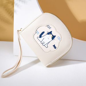 JIFANPAUL | Short and Cute Cartoon Cat Zipper Wallet