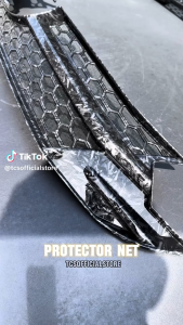 TCS PERODUA AXIA NEW 2023-2025+ CAR FRONT MAX HONEYCOMB GRILLE COVER GARNISH ACCESSORIES NET PROTECTOR&CLIP INSTALLATION