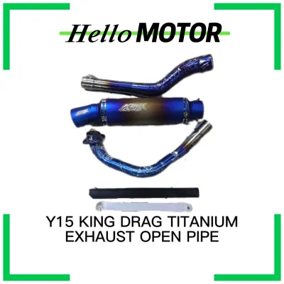 Y15ZR Y15 V1 V2 EXHAUST EXZOS OPEN PIPE TITANIUM TABUNG 32MM FULL SET ASSY