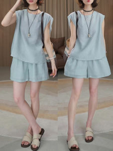 Shalldoer | Loose Wide Leg Pants Two Piece Set Womens Summer New Style Sleeveless Top Slimming Effect Casual Fashion Round Neck Ensemble