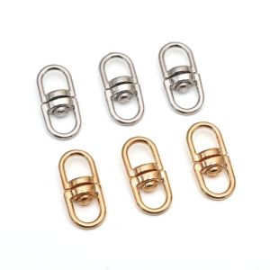 8x19mm 10pcs/bag Alloy 8-Shaped Buckle Can Rotate 360 Degrees For Handmade Bracelet Necklace Earring Keychain DIY Craft Jewelry Making Accessories