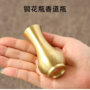 Bronze Flower Vase Dry Flower Arrangement Living Room Creative Small Waist Water Jade Pure Bottle Buddha Hall Zen Spirit Flower Pot