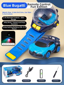 Remote Control Plush Drifting Car Toy Watch for Boys Birthday Gift Children Educational Toy Miniature Vehicle Blue Baby Brand