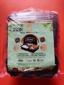 Mika Bento 4 sekat / Box Bento / Tray Bento Hitam isi 50 Set