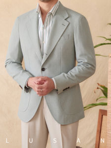 Light Breathable Tightly Twisted Linen Blend Business Casual Suit Jacket