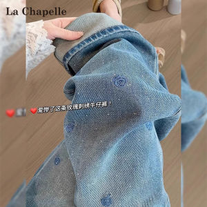 Quần Jeans Ống Rộng Ống Thẳng La Chapelle Cho Nữ Thu Đông 2025 Quần Ống Rộng Ôm Dáng Cỡ Nhỏ Quần Jeans Denim
