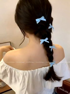 Kẹp Tóc Hình Nơ Ruy Băng mini Dễ Thương Phong Cách Hàn Quốc y2k Sử Dụng Dịp Lễ Kỉ Niệm