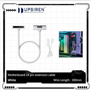 UPSIREN ATX 24PIN Extension Cable ARGB PC Cable with 5V 3Pin18AWG 90 Degree Right-Angle Design Male-to-Female Connectors