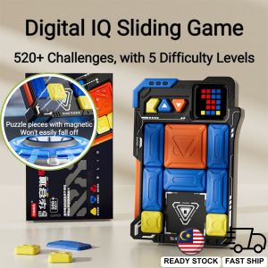 Digital IQ Sliding Game Magnetic Sliding Block Puzzle 520+ Challenges Portable Brain Teaser IQ Game STEM Travel Game 华容