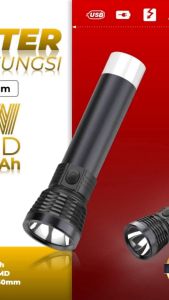 AOKI Senter tangan Aluminum 10W+4SMD terang tahan lama super led rechargeabel dapat diisi ulang lampu darurat