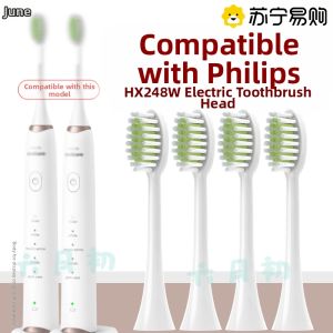 Early June Compatible S5Pro Bright White Electric Toothbrush Head Philips HX2481/HX248W Replacement Head 2585 Deep Cleaning Adult Hardness