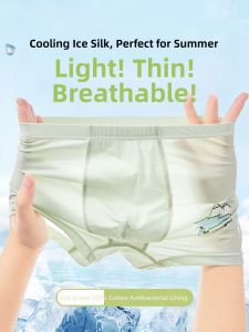 JINGJIA | Ice Silk Boys Underwear 4 Corners Shorts Briefs for Large Kids Summer Lightweight