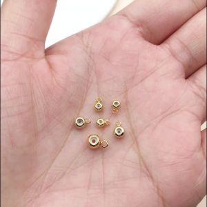 5pcs 18K Gold-Plated Copper Thick Silicone Bead Pendant Jewelry Making DIY Earrings Charms for Jewelry Bracelets Necklace