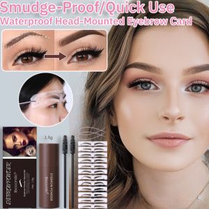 Head-Mounted Eyebrow Card + Stamp Eyebrow Powder Set Lazy Eyebrow Card Eyebrow Auxiliary Makeup Tool